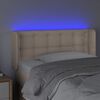 vidaXL LED h&ouml;fu&eth;gafl Cappuccino 83x16x78/88 cm gervi le&eth;ur