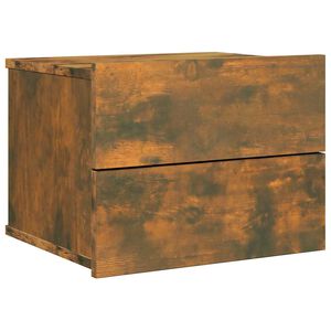 vidaXL Náttborð Reyklituð Eik 40x30x30 cm Samsettur Viður