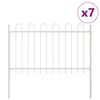 vidaXL Gar&eth;hefti 7 pcs Hv&iacute;tt 11,9 x 1 m Duftlita&eth;ur st&aacute;l