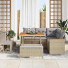 vidaXL Gar&eth;s&oacute;fa sett me&eth; p&uacute;&eth;i 8 pcs Drapplita&eth;ur Poly rattan