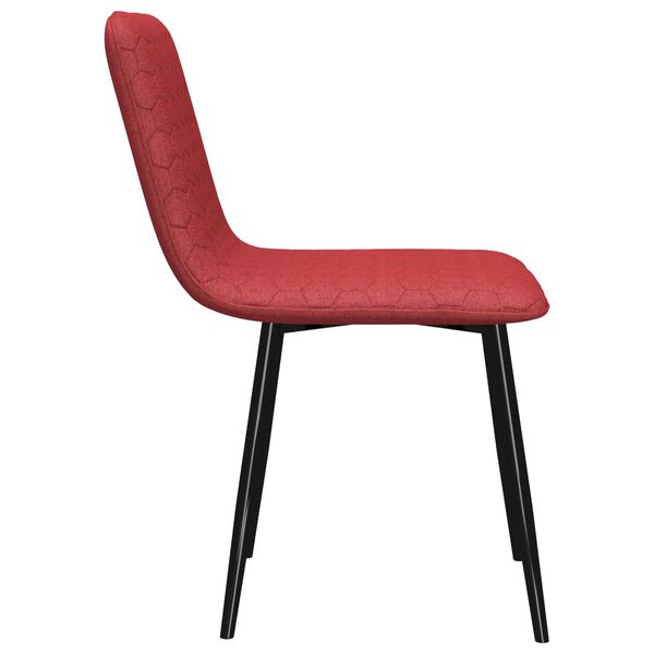 vidaXL Borðstofustólar 2 stk Vínrautt Áklæði