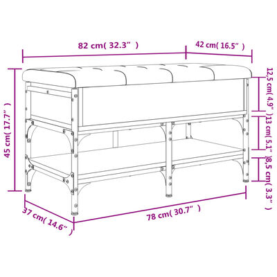 vidaXL Skóbekkur Brún Eik 82x42x45 cm Samsettur Viður