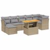 vidaXL 8 Hluta Gar&eth;s&oacute;fasett me&eth; Sessum Drappa&eth; P&oacute;l&yacute;rattan