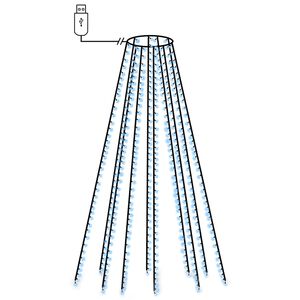 vidaXL Lj&oacute;saser&iacute;unet fyrir J&oacute;latr&eacute; 400 LED Bl&aacute;r 400 cm