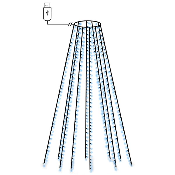 vidaXL Lj&oacute;saser&iacute;unet fyrir J&oacute;latr&eacute; 400 LED Bl&aacute;r 400 cm