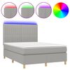 vidaXL H&oacute;lfa&eth; Springr&uacute;m me&eth; D&yacute;nu&LED Lj&oacute;sgr&aacute;tt 140x190 cm Tauefni