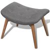 vidaXL Hægindastóll með Fótaskemli Grátt Tauáklæði
