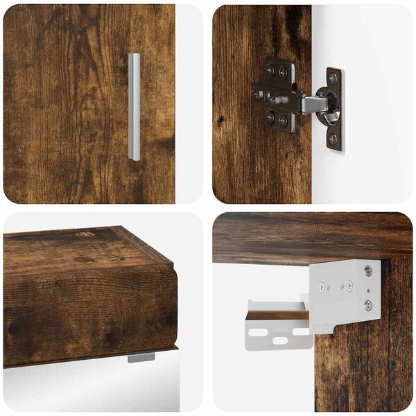 vidaXL Ba&eth;herbergismublasett me&eth; sk&uacute;ffu TULUM Rau&eth;-eik Samsettur vi&eth;ur