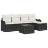 vidaXL Gar&eth;s&oacute;fa sett me&eth; p&uacute;&eth;i me&eth; geymslu 6 pcs Svartur Poly rattan