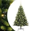 vidaXL Listilega Samanbrj&oacute;ta J&oacute;latr&eacute; 150 LED lj&oacute;s Gr&aelig;nn 120 cm