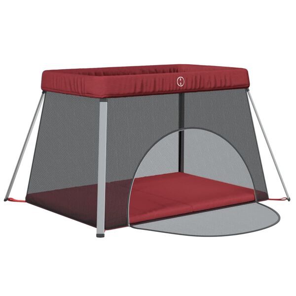 vidaXL Barnaleikgrind me&eth; D&yacute;nu Rau&eth;ur L&iacute;nefni