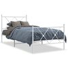 vidaXL R&uacute;mgrind &uacute;r M&aacute;lmi me&eth; H&ouml;fu&eth;gafli & F&oacute;tagafli Hv&iacute;t 90x200 cm