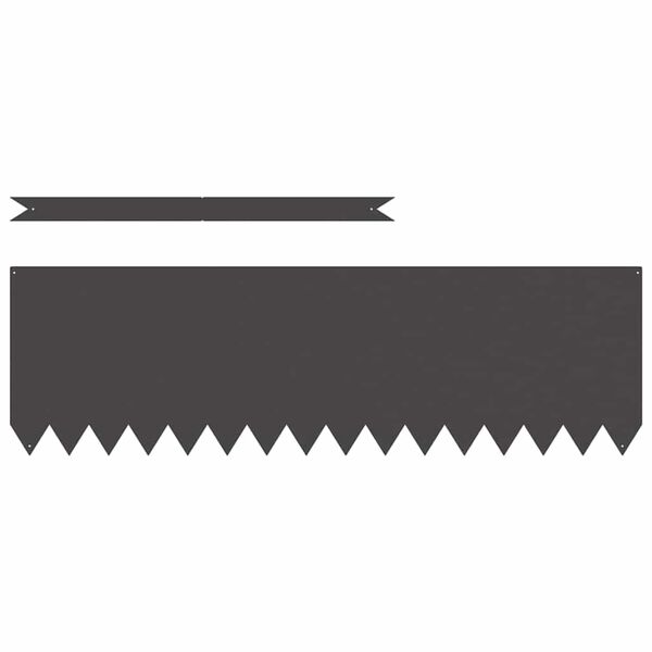 vidaXL Gar&eth;ja&eth;ar 10 pcs Svartur 100 x 0.05 x 20 cm Kaldvalsa&eth;ur st&aacute;lar