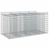 vidaXL Gabion h&aelig;kka&eth; r&uacute;m 2 pcs Silfurlitur