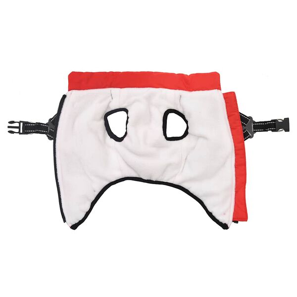 vidaXL hundak&aacute;pa me&eth; belti Vatnsheldur endurskins rau&eth;ur L36