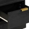vidaXL Náttborð Svartur 40x33x46 cm Gegnheill Mangóviður