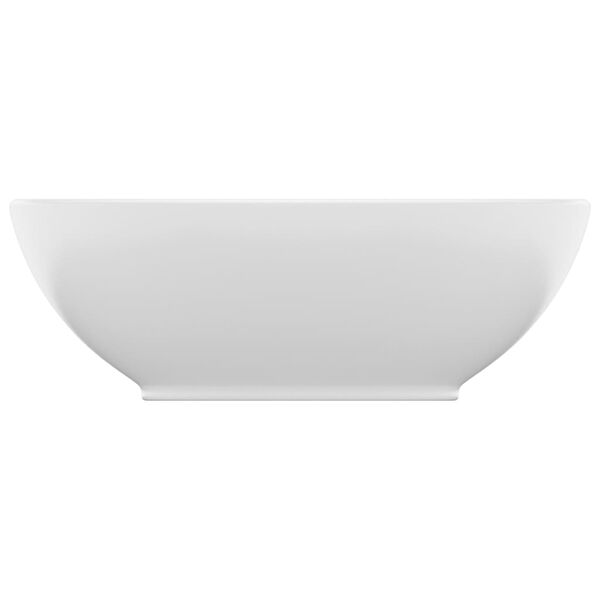 vidaXL Lúxus Handlaug Sporöskjulaga Mött Hvít 40 x 33 cm Postulín