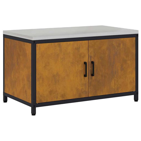 vidaXL Eldh&uacute;s geymsla me&eth; hillu me&eth; geymslu Rusty 60 x 50 x 92 cm St&aacute;l