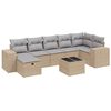 vidaXL 8 Hluta Gar&eth;s&oacute;fasett me&eth; Sessum Drapplitu&eth; Blanda P&oacute;l&yacute;rattan