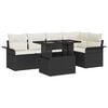 vidaXL Gar&eth;s&oacute;fa sett me&eth; p&uacute;&eth;i 6 pcs Svartur p&oacute;l&yacute;rattan