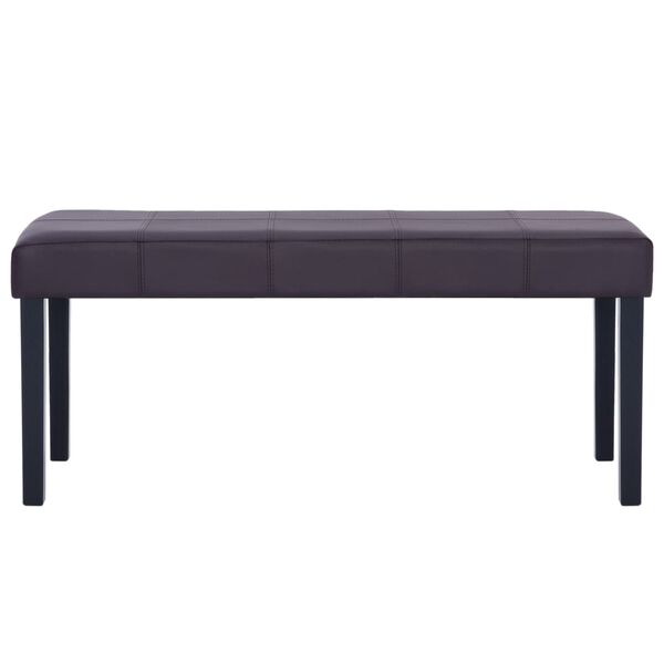 vidaXL Bekkur 106 cm Brúnn Leðurlíki