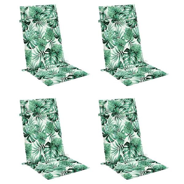 vidaXL Sessur fyrir St&oacute;la me&eth; H&aacute;u Baki 4 stk. Laufamynstur Oxfordefni