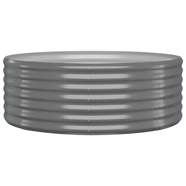 vidaXL Útiræktunarkassi Galvaníserað Stál 100x100x36 cm Grár