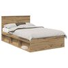 vidaXL Ramsv&iacute;k Listama&eth;ur Eik 135 x 190 cm Samsettur vi&eth;ur