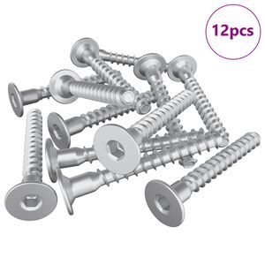 vidaXL H&uacute;sgagnaskr&uacute;&eth;ur 12 pcs Silfur &Oslash;5 x 40 mm M&aacute;lmur