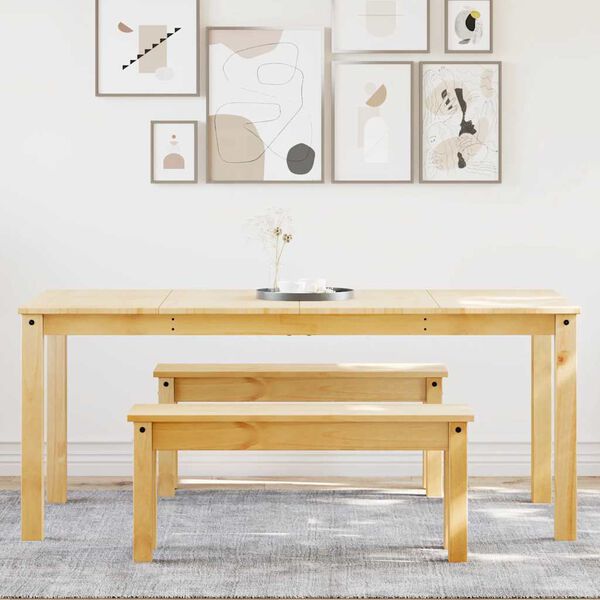 vidaXL 3 Hluta Bor&eth;sett PANAMA&ldquo; Gegnheil Fura