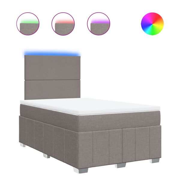 vidaXL H&oacute;lfa&eth; Springr&uacute;m me&eth; D&yacute;nu Br&uacute;ngr&aacute;tt 120x190 cm Tauefni