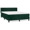 vidaXL H&oacute;lfa&eth; Springr&uacute;m me&eth; D&yacute;nu D&ouml;kkgr&aelig;nt 140x190 cm Flauel