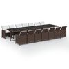 vidaXL 15 Hluta Gar&eth;sett me&eth; S&aelig;tisp&uacute;&eth;um P&oacute;l&yacute;rattan Br&uacute;nt