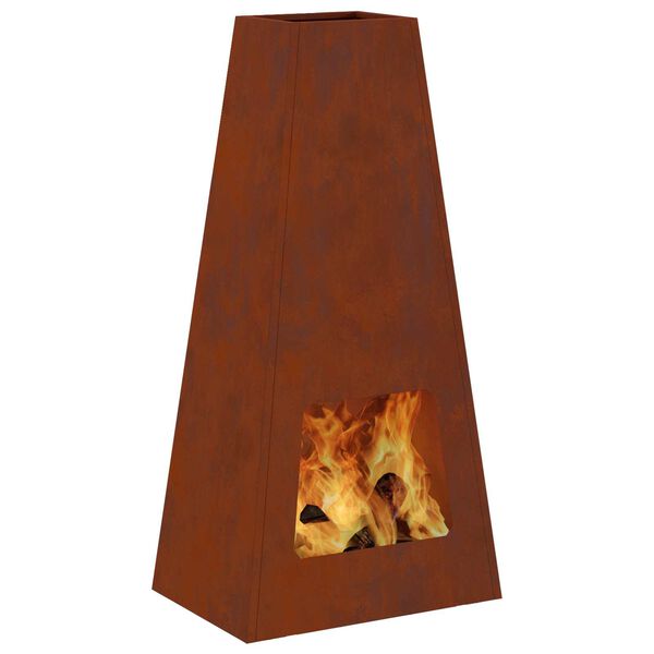 vidaXL Eldurn Br&uacute;nn 50 x 35 x 100 cm Ve&eth;ra&eth; st&aacute;l