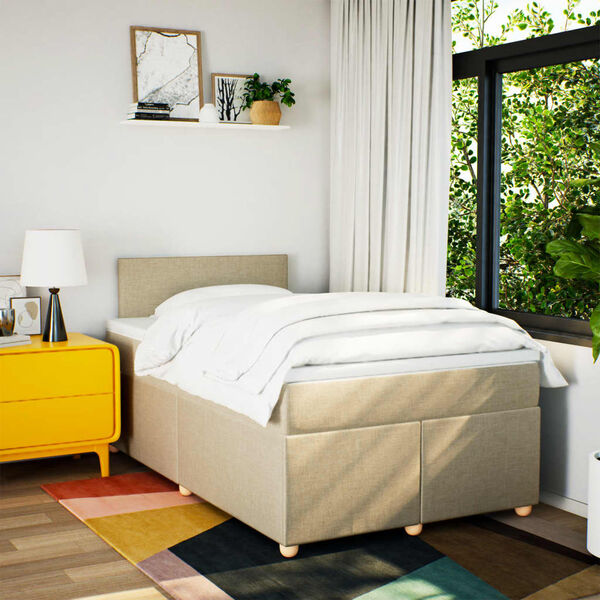 vidaXL H&oacute;lfa&eth; Springr&uacute;m me&eth; D&yacute;nu Rj&oacute;mahv&iacute;tt 120x200 cm Tauefni