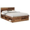 vidaXL Ramsv&iacute;k me&eth; h&ouml;fu&eth;gafl Gamalt timbur 140 x 190 cm Solid furuhikk