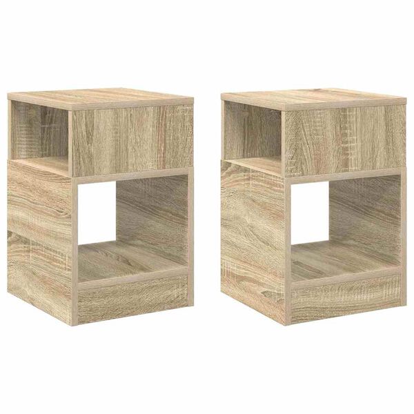 vidaXL Endabor&eth; 2 pcs Sonoma Eik 30,5 x 30 x 45 cm Samsettur vi&eth;ur