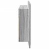 vidaXL LED Baðskápur með Spegli Grá Sonoma 90x12x45 cm Akrýl