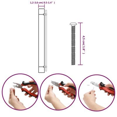 vidaXL Skápur Handföng 10 stk Svart 480 mm Ryðfrítt Stál