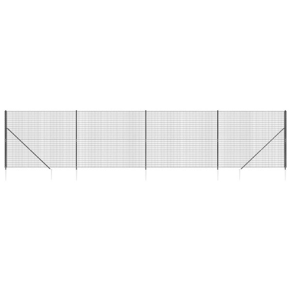 vidaXL Vírnetsgirðing með Undirstöðufleinum Reykgrá 1,8x10 m