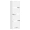 vidaXL Sk&oacute;sk&aacute;pur me&eth; 4 L&oacute;&eth;r&eacute;ttum Sk&uacute;ffum Hv&iacute;tur 60x34x187,5 cm