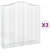 vidaXL Bogadreginn Grj&oacute;tkassi 3 stk. 200x50x200/220 cm Sinkh&uacute;&eth;a&eth; J&aacute;rn