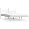 vidaXL R&uacute;mgrind &uacute;r M&aacute;lmi me&eth; H&ouml;fu&eth;gafli Hv&iacute;t 140x200 cm