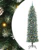 vidaXL Gervi mj&oacute; j&oacute;latr&eacute; me&eth; 300 LED me&eth; standi Gr&aelig;nn og hv&iacute;tur 240 cm