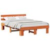 vidaXL Ramsv&iacute;k me&eth; h&ouml;fu&eth;gafl Vaxbr&uacute;nn 150 x 200 cm Solid furuhikk