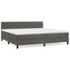vidaXL H&oacute;lfa&eth; Springr&uacute;m me&eth; D&yacute;nu D&ouml;kkgr&aacute;tt 200x200 cm Flauel