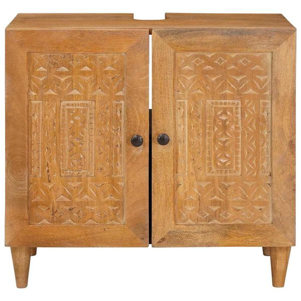 vidaXL Baðherbergisskápur Vegghengt Létt brúnt 62 x 33 x 58 cm