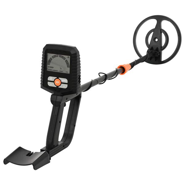 vidaXL Metal detector me&eth; LCD skj&aacute; 3 ger&eth;ir 19 cm sp&oacute;lu Svart