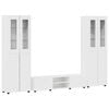 vidaXL Sj&oacute;nvarpssk&aacute;pasett FLORIN 3 pcs H&aacute;gloss hv&iacute;tur Samsettur vi&eth;ur