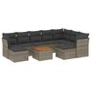 vidaXL 10 Hluta Gar&eth;s&oacute;fasett me&eth; Sessum Gr&aacute;tt P&oacute;l&yacute;rattan